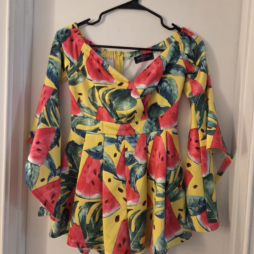 Nichole Lynel Watermelon Romper Size Small